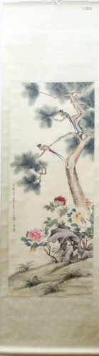A Chinese Ink Painting Hanging Scroll By Jiang Hanting