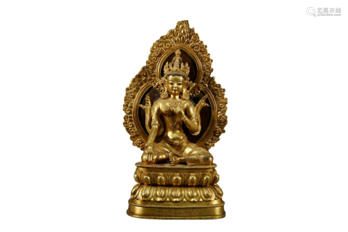 A Gilt-Bronze Figure of Tara