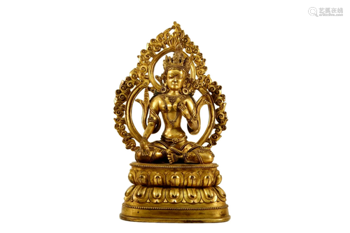 A Gilt Bronze Figure Of Avalokitesvara