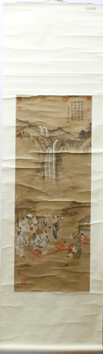 A Chinese Ink Painting Hanging Scroll By Tang Yin