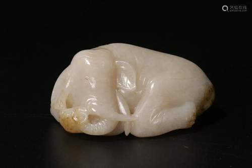 A Hetian Jade Recumbent Beast