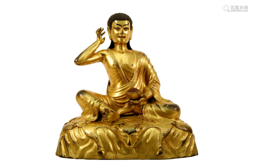 Gilt Bronze Buddhist Figure of Mahasiddha