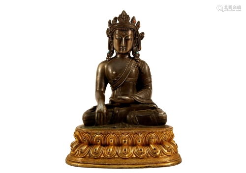 A Gilt Silver Figure Of Bodhisattva
