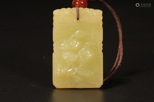 An Auspicious Hetian Yellow Jade Panel