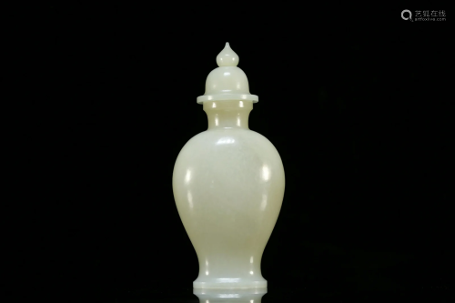 A Qianlong White Jade Vase