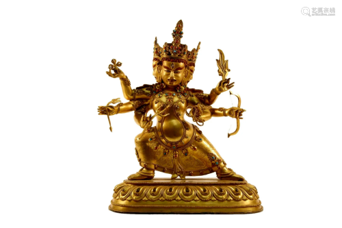 A Gilt Bronze Buddhistic Figure