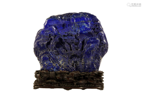 A Lapis Lazuli 'Landscape' Ornament