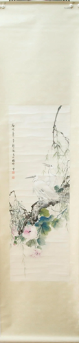 A Chinese Ink Painting Hanging Scroll By Yan Bolong