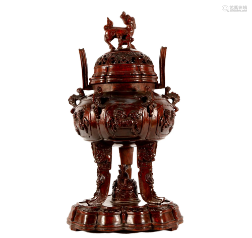 A Eaglewood Tripod 'Beast' Censer