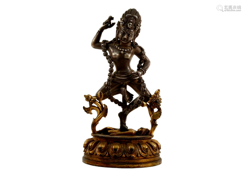 A Gilt Silver Buddhistic Figure