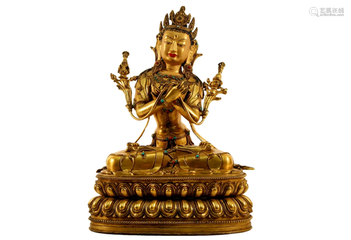 A Gilt Bronze Figure Of Tara