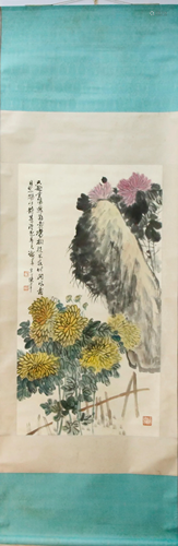 A Chinese Ink Painting Hanging Scroll By Chen Banding