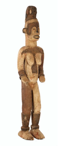 Wooden ancestor statue with comb