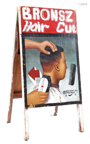 1960s advertising street sign of a hairdresser