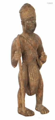 Wooden ceremonial statue, Bamun warrior
