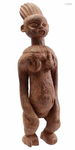 Wooden ceremonial statue of a woman