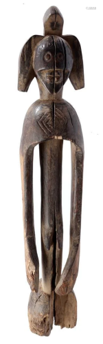 Wooden ceremonial statue of a woman