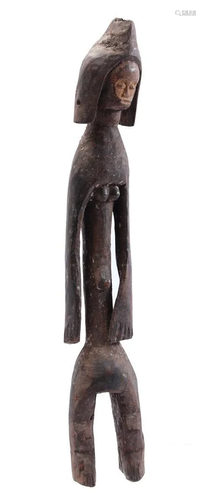 Wooden ceremonial statue of a woman