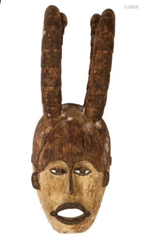 Wooden ceremonial mask, Ibo