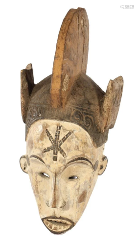 Wooden ceremonial mask, Ibo or Ibibio