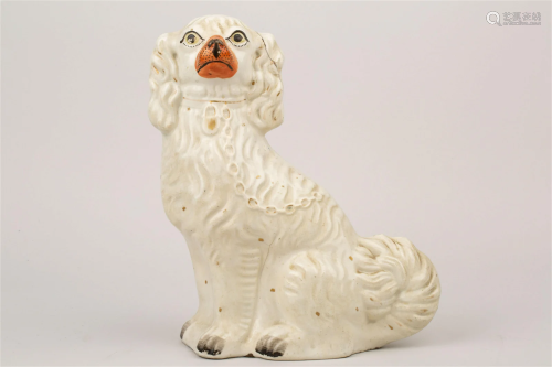 BRITISH PORCELAIN FU DOG, 19TH CENTURY