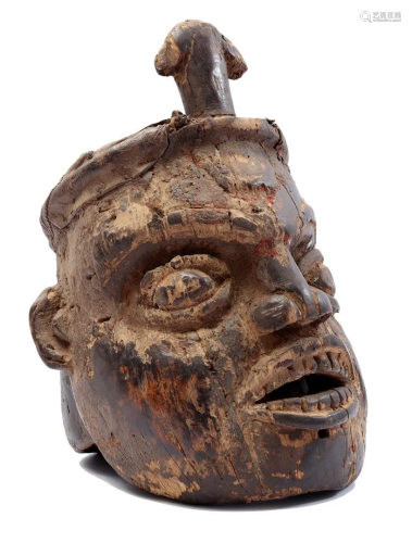 Wooden ceremonial Mamila mask or helmet