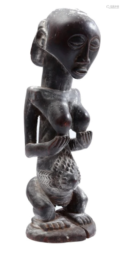 Wooden ceremonial fertility statue, Luba