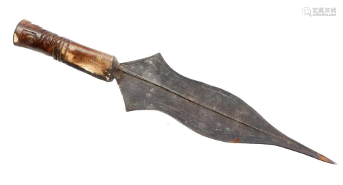 Ceremonial knife with handle made of bone