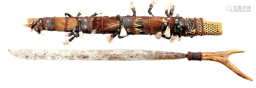 Ceremonial weapon with handle made of antler