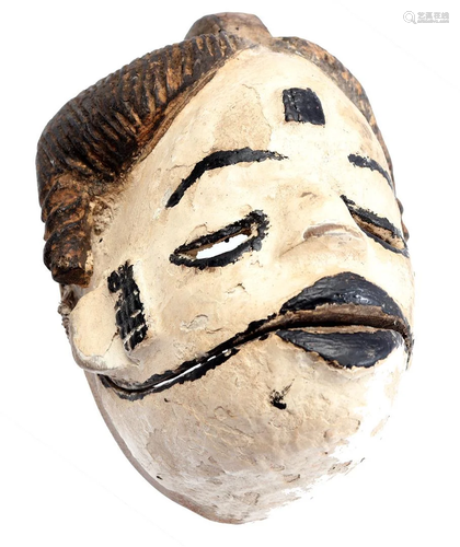 Wooden ceremonial polychrome mask