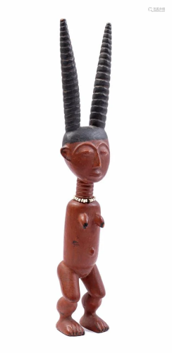 Wooden statue with horns, Africa ca. 1950