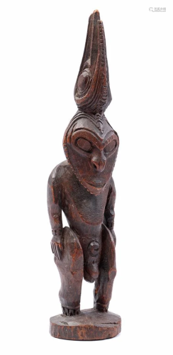 Wooden ancestor statue Sepik Papua