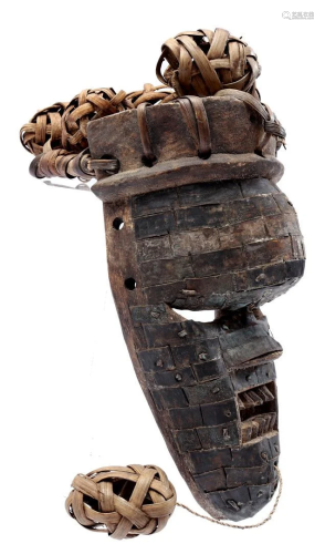 Wooden ceremonial Salampaso mask decorated