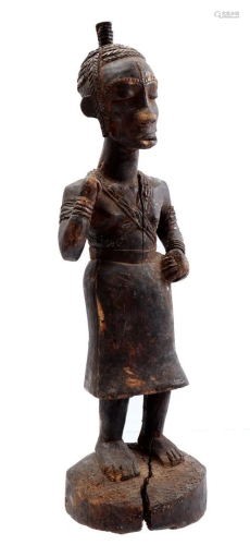 Wooden ceremonial statue of a standing person