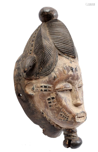 Wooden ceremonial mask, Guro, Ivory Coast