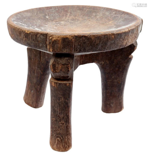Wooden stool on 3 legs, Hehe, Tanzania