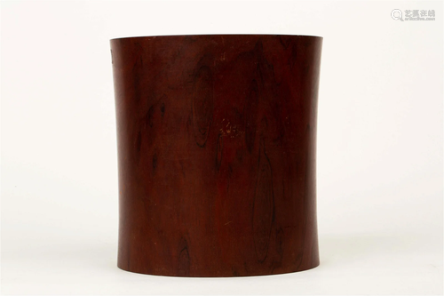 MAHOGANY BRUSH HOLDER, 20TH CENTURY