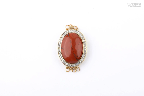 RED JADE PENDANT WITH DIAMONDS