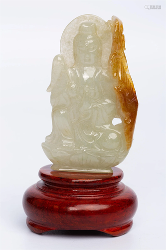 JADEITE GUANYIN FIGURE