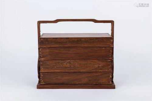 HUA LI' WOOD STORAGE BOX, 20TH CENTURY