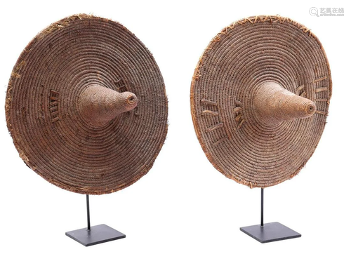 2 ceremonial shields made of Makenge root