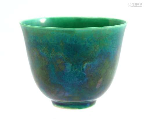 Porcelain bowl with monochrome green décor