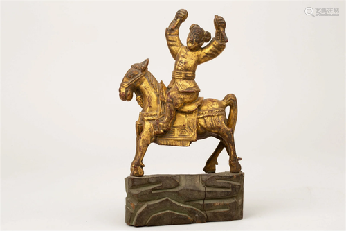 GILT KNIFE HORSE FIGURE, QING DYNASTY