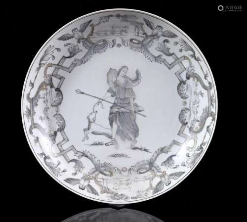 Encre de Chine porcelain dish with pigs and deer