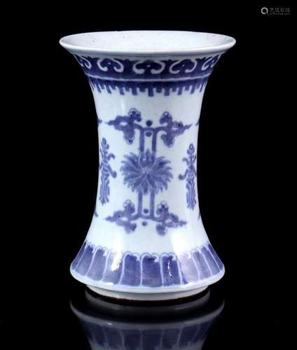 Porcelain vase with blue and white