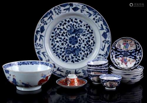 Porcelain saucer with blue decoration