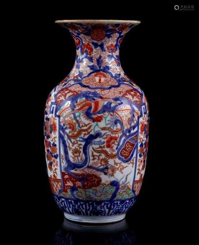 Porcelain imari vase with rich decor