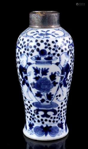 Porcelain vase with blue and white decor