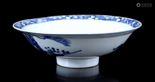 Porcelain bowl with blue and white