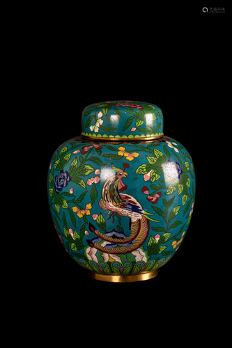 COPPER FILIGREE ENAMEL POT, REPUBLIC OF CHINA